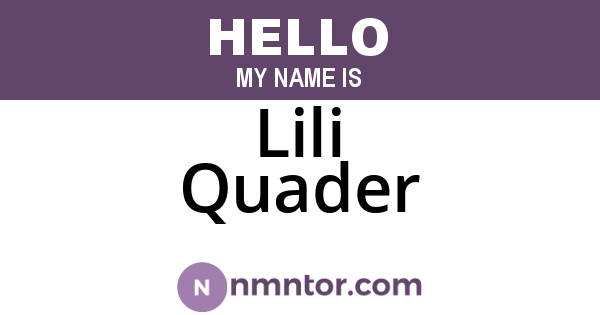 Lili Quader