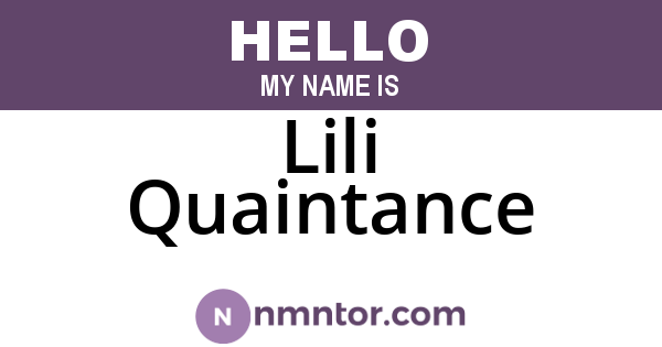 Lili Quaintance