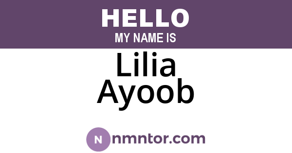 Lilia Ayoob