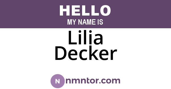 Lilia Decker