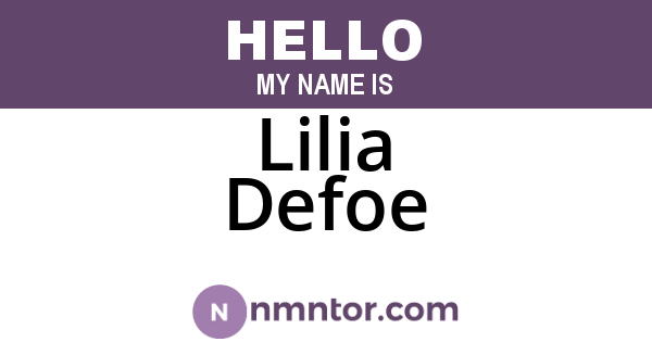 Lilia Defoe