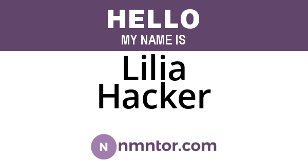Lilia Hacker