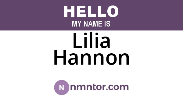Lilia Hannon
