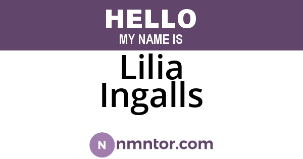 Lilia Ingalls