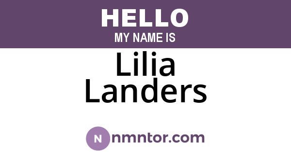 Lilia Landers