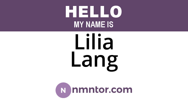 Lilia Lang