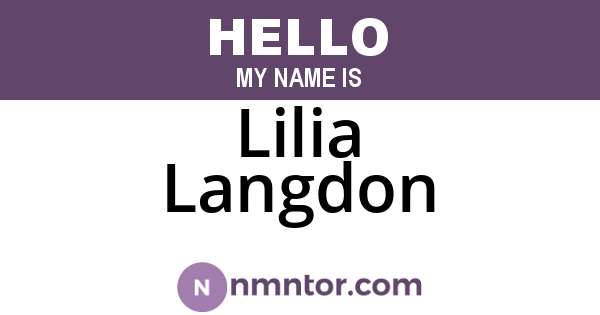 Lilia Langdon