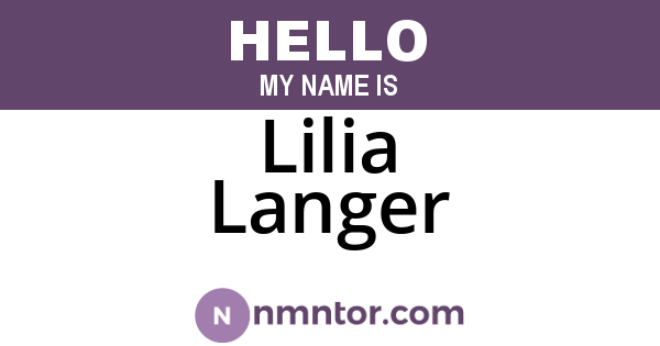 Lilia Langer