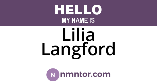 Lilia Langford