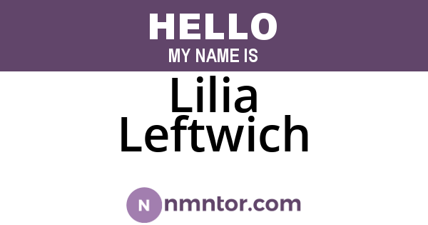 Lilia Leftwich