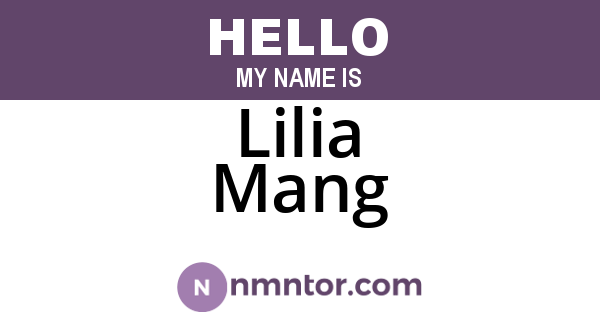 Lilia Mang