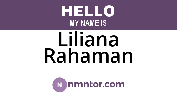 Liliana Rahaman