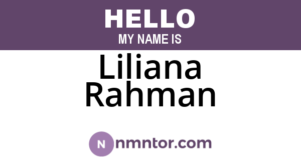 Liliana Rahman