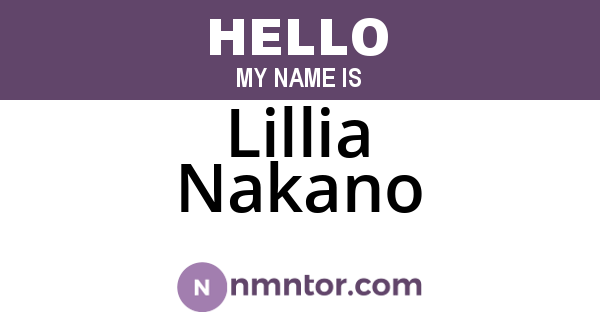 Lillia Nakano