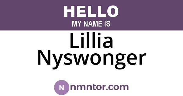 Lillia Nyswonger