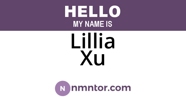 Lillia Xu