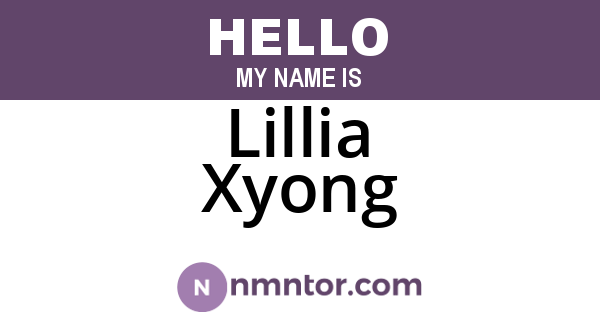 Lillia Xyong