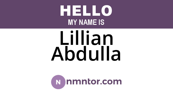 Lillian Abdulla