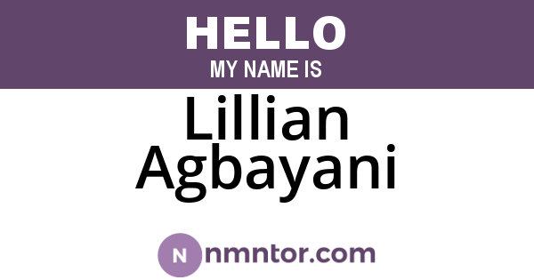 Lillian Agbayani