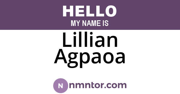 Lillian Agpaoa