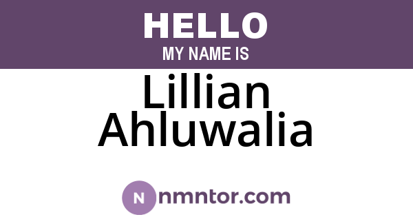 Lillian Ahluwalia