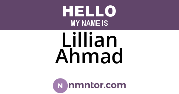 Lillian Ahmad