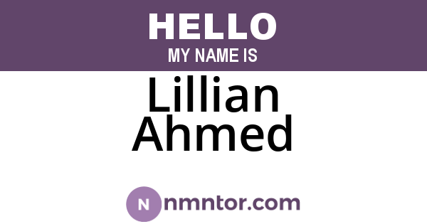 Lillian Ahmed