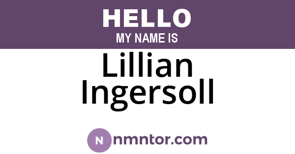 Lillian Ingersoll