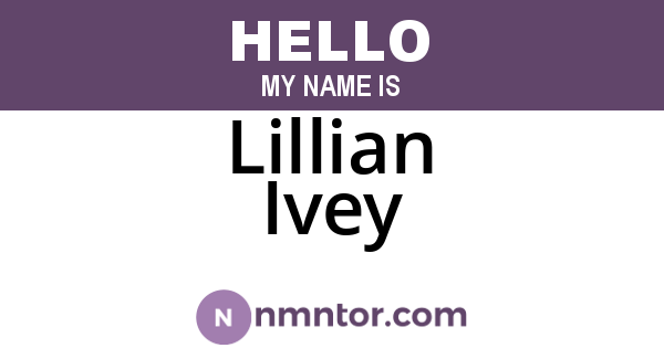 Lillian Ivey