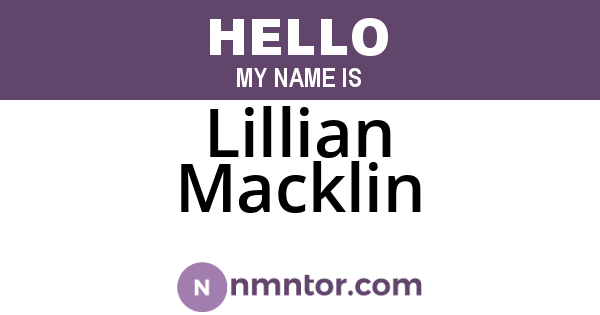Lillian Macklin