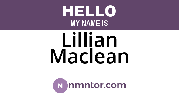 Lillian Maclean