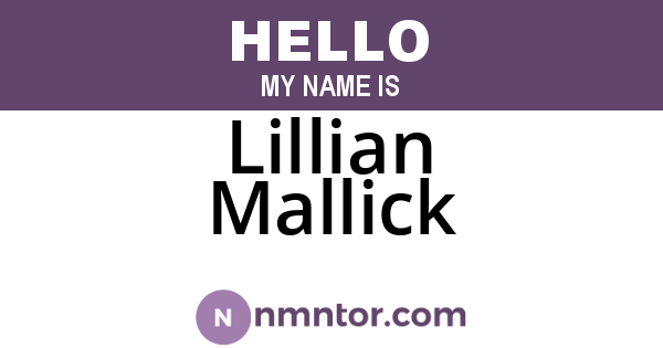 Lillian Mallick