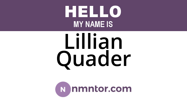 Lillian Quader