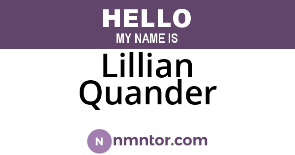 Lillian Quander