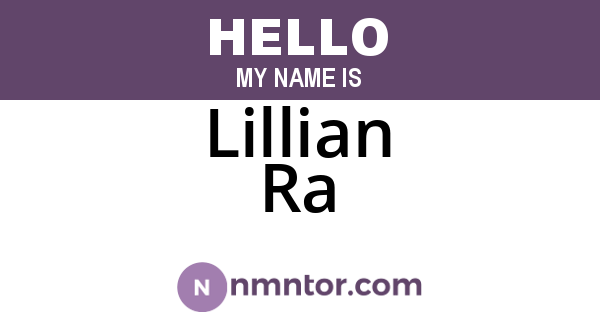 Lillian Ra