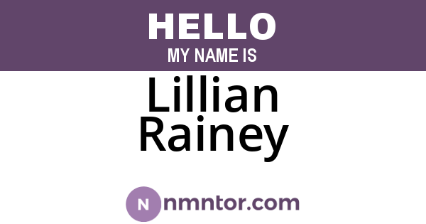 Lillian Rainey