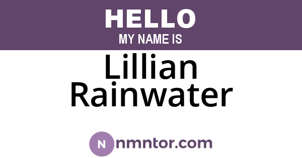 Lillian Rainwater