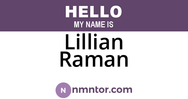 Lillian Raman