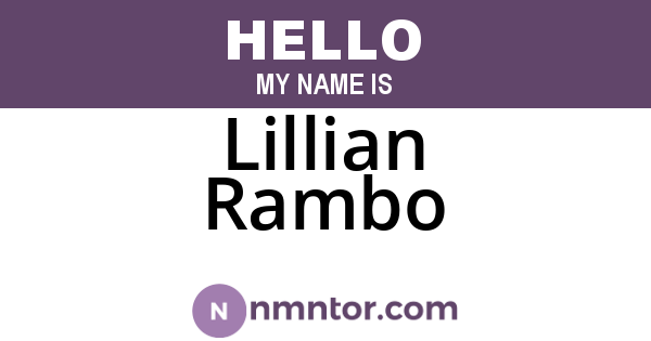 Lillian Rambo