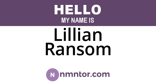 Lillian Ransom
