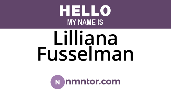 Lilliana Fusselman