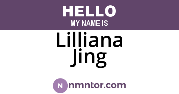 Lilliana Jing