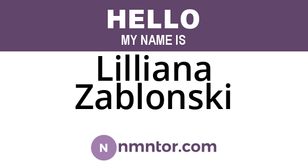Lilliana Zablonski