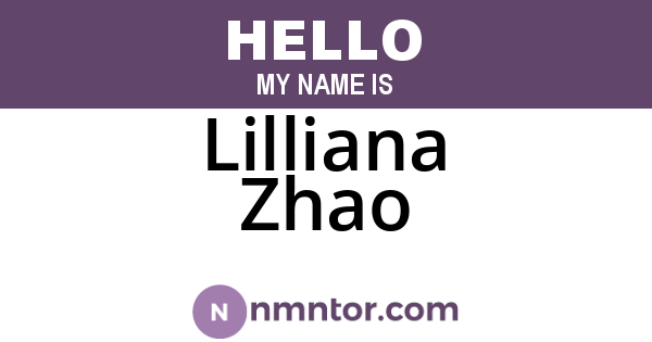 Lilliana Zhao