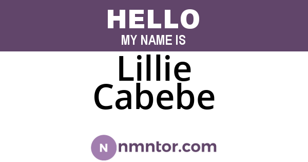 Lillie Cabebe