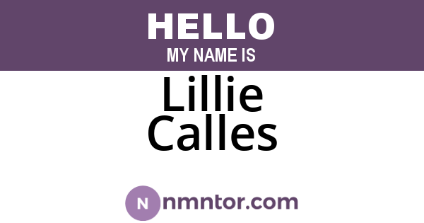 Lillie Calles