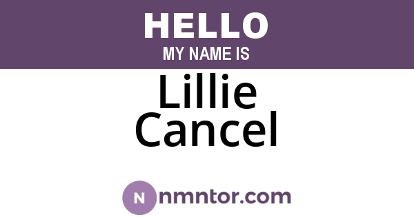 Lillie Cancel
