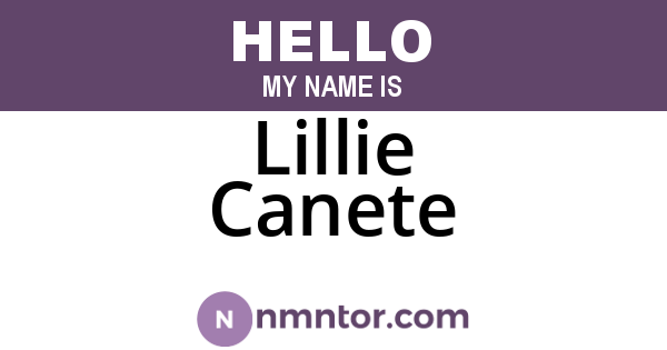 Lillie Canete