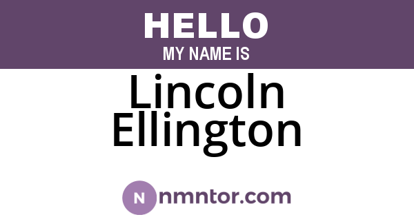 Lincoln Ellington