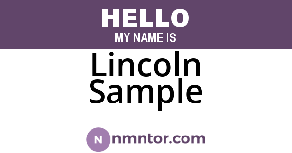 Lincoln Sample